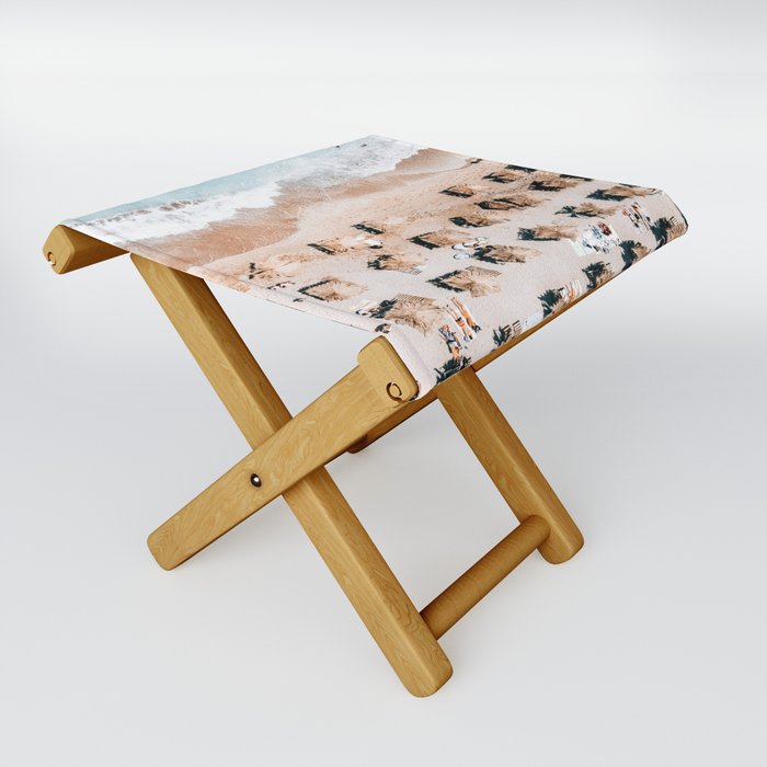  Aerial Beach Print, Beach Print, Emerald Beach, Ocean Print, Sea Beach Print, Pastel Beach Print Folding Stool