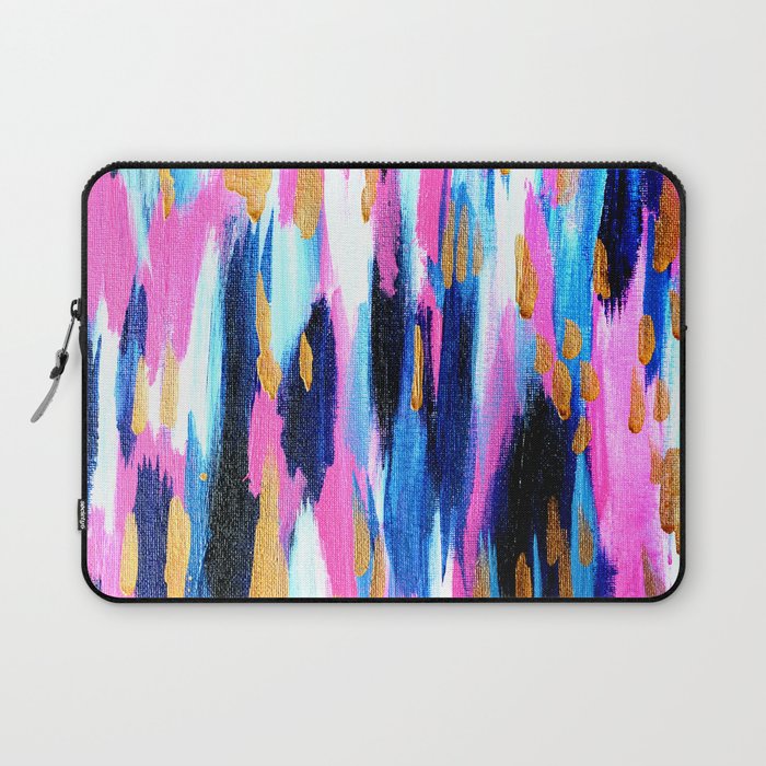 Spring Golden - Pink and Navy Abstract Laptop Sleeve
