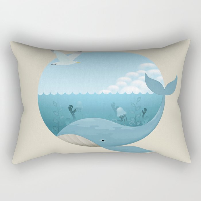 Whale & Seagull (US and THEM) Rectangular Pillow