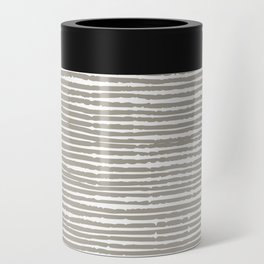 Abstract Stripes in Beige Can Cooler