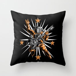 Rock Star Astronaut Throw Pillow