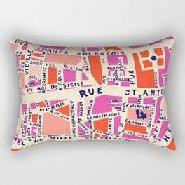 paris map pink Rectangular Pillow