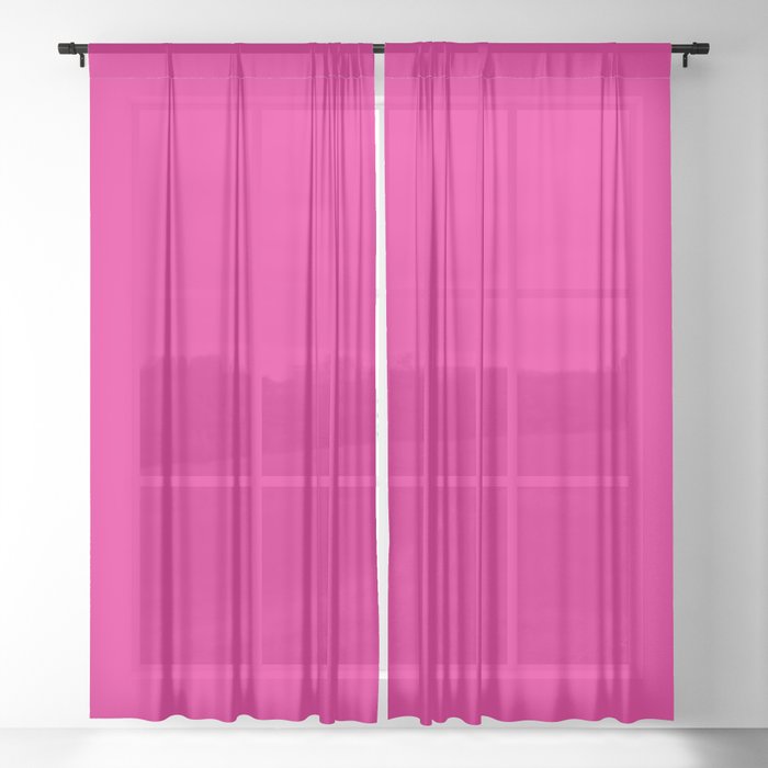 Fuchsia Pink Sheer Curtain By Moonshine, Pink Sheer Grommet Curtains