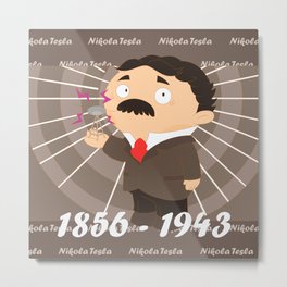 Nikola Tesla Metal Print | Vector, Children, Digital, Illustration 