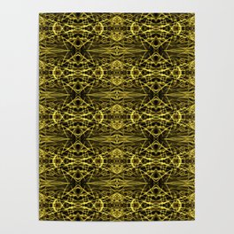 Liquid Light Series 43 ~ Yellow Abstract Fractal Pattern Poster