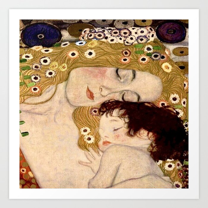 Mother and Child” by Gustav Klimt (1902) Art Print by