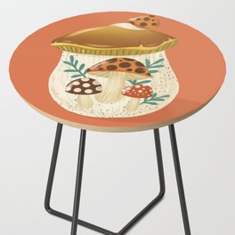 Vintage Mushroom Canister Side Table