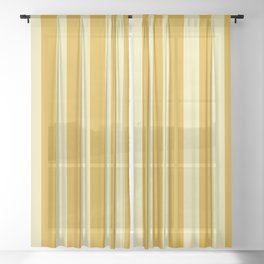 [ Thumbnail: Goldenrod and Pale Goldenrod Colored Striped Pattern Sheer Curtain ]