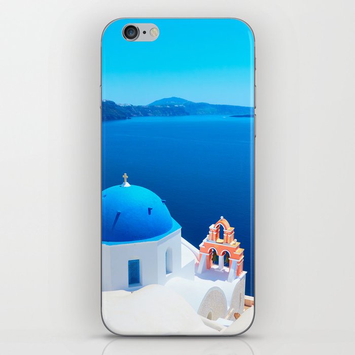 Santorini, Greece, Turquoise Blue Ocean Views iPhone Skin