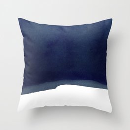 Minimal Navy Blue Abstract 02 Landscape Throw Pillow