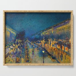 Camille Pissarro "Boulevard Montmartre at Night" Serving Tray