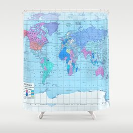Bright World Map Shower Curtain