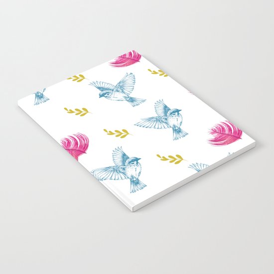 Blue Bird Pattern #society6 #decor #buyart Notebook