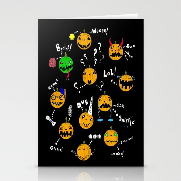 Pumpkins Have Feelings Too Happy Halloween Stationery Cards By Amygale Society6