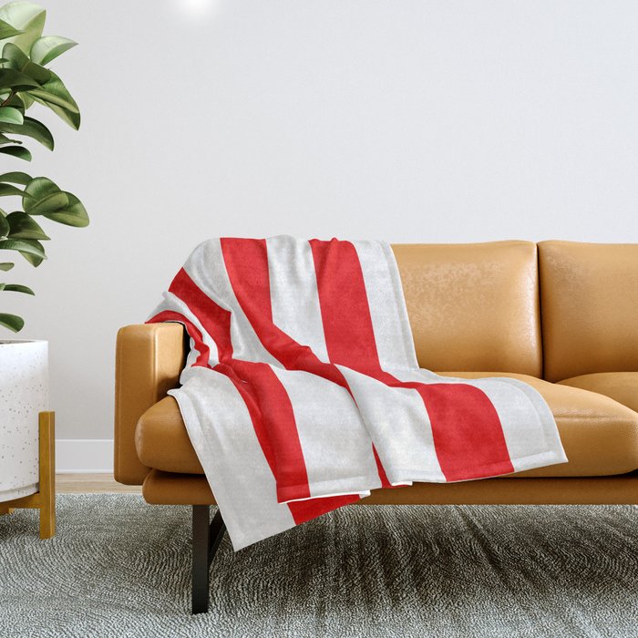 Red and white best sale striped throw blanket