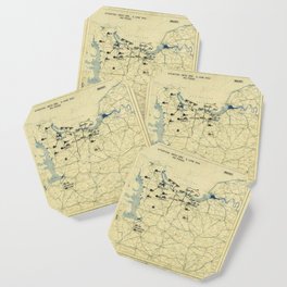 June 6 1944 D-Day World War II Twelfth Army Group Situation Map Coaster