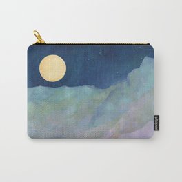 Midnight Pastel Mountain, Moon, Stars Carry-All Pouch