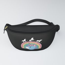 Unicorn cat with rainbow colorful and funny unicat Fanny Pack