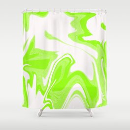Green Wave Grunge Shower Curtain