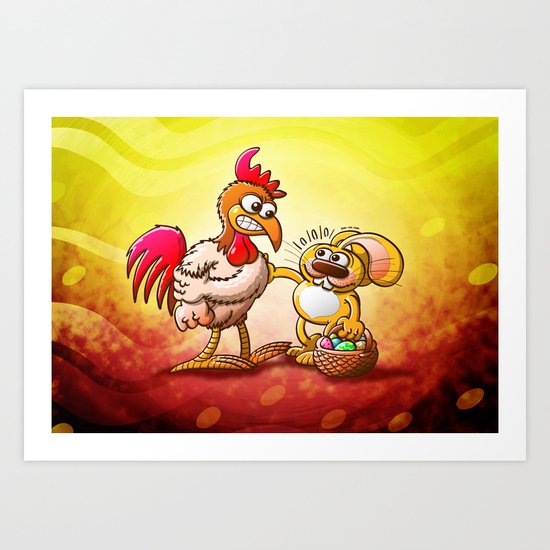 Easter Bunny in Trouble Art Print