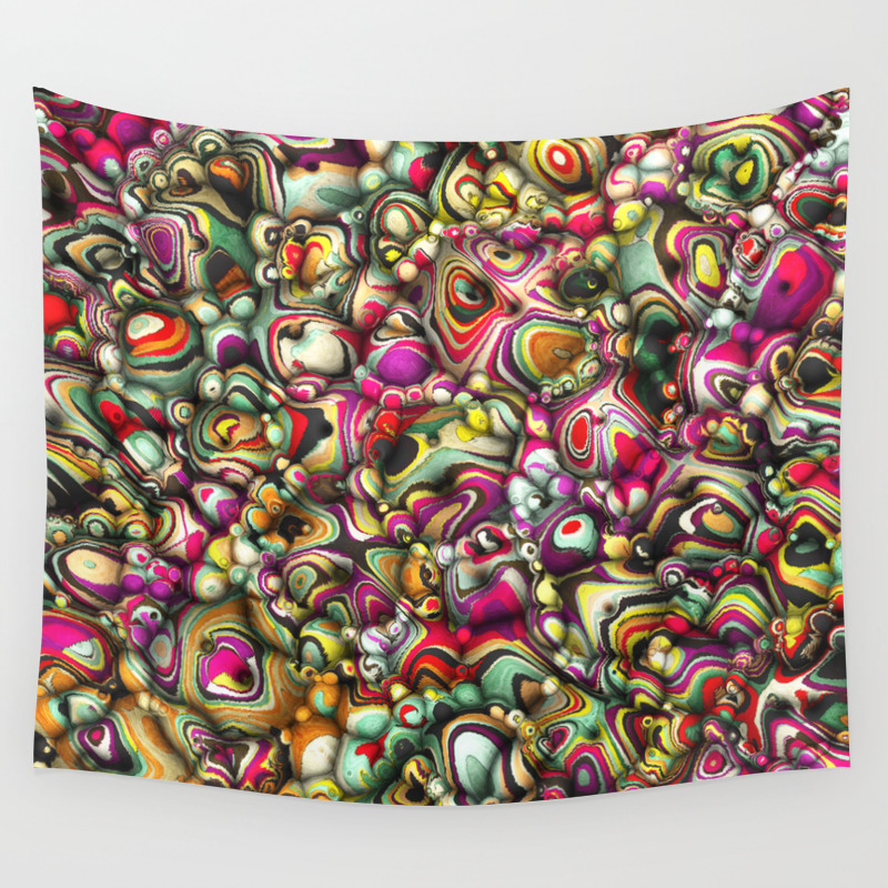 Colorful Abstract 3d Shapes Wall Tapestry