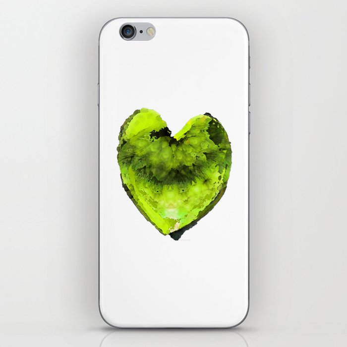 Big Green Heart Art by Sharon Cummings iPhone Skin
