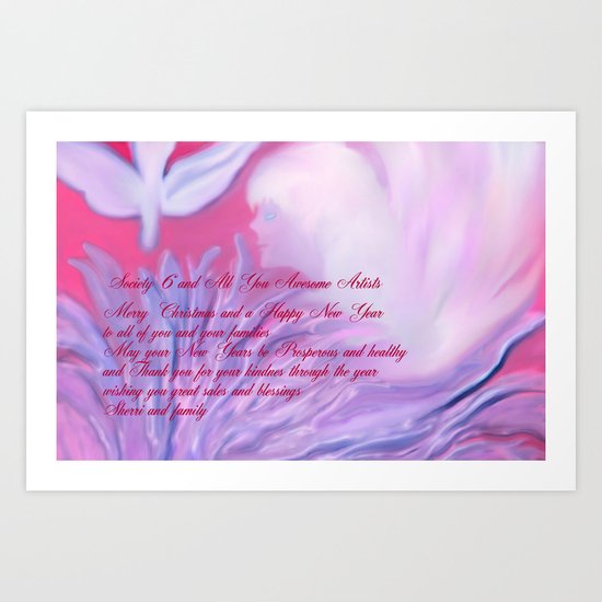 MERRY CHRISTMAS AND HAPPY NEW YEAR SOCIETY 6 Art Print
