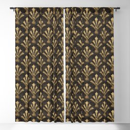Elegant Gold Brown Art Deco Pattern Blackout Curtain