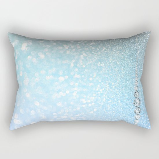 Diamonds are girls best friends I - Blue mermaid glitter texture Rectangular Pillow