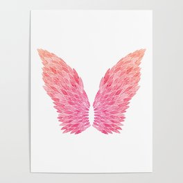 Pink Angel Wings Poster