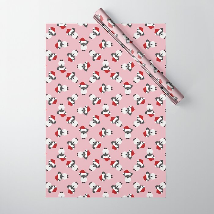 Schnauzer Santa Hat Wrapping Paper