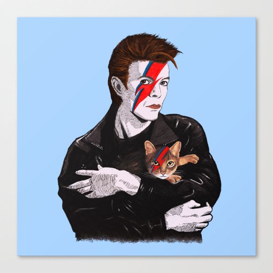 David & The cat Canvas Print