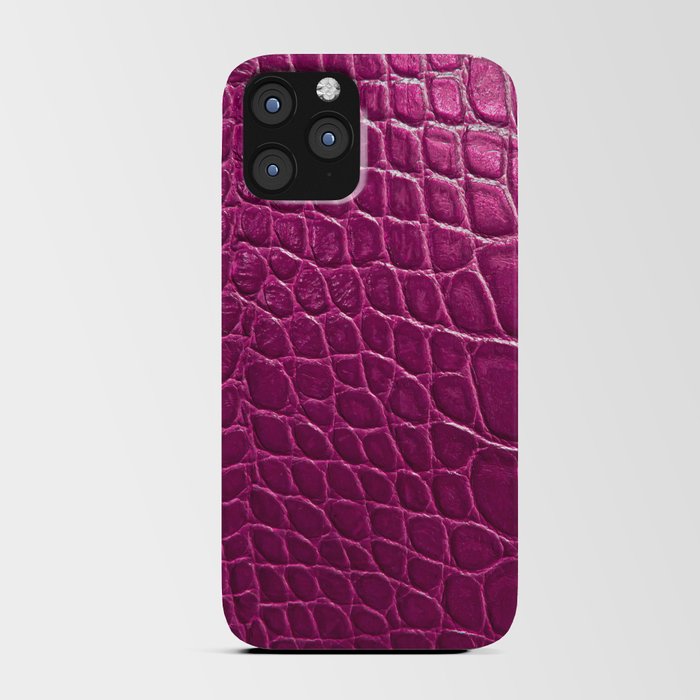 Pink crocodile skin texture iPhone Card Case by Tailored Home