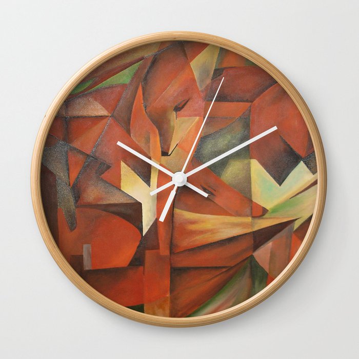 Foxes - Homage to Franz Marc (1913) Wall Clock