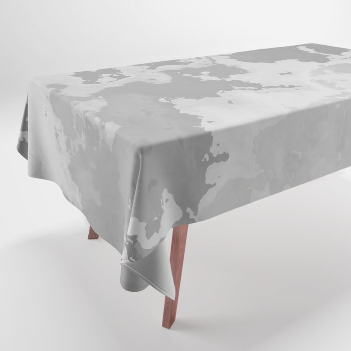 Different shades of grey color cloudy and wavy marble layout on solid sheet of wallpaper. Concept of home decor and interior designing Tablecloth