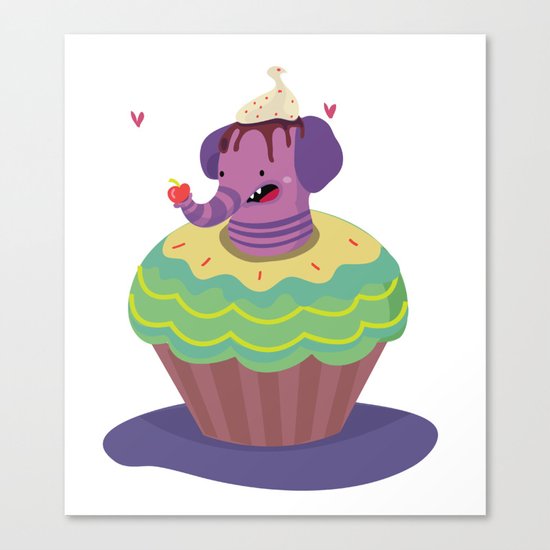 Elephant cupcake Canvas Print