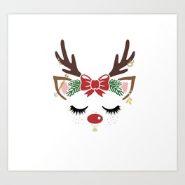 Pierced Reindeer Mug for Unique Fun Christmas Presents & Secret Santa Gifts Art Print