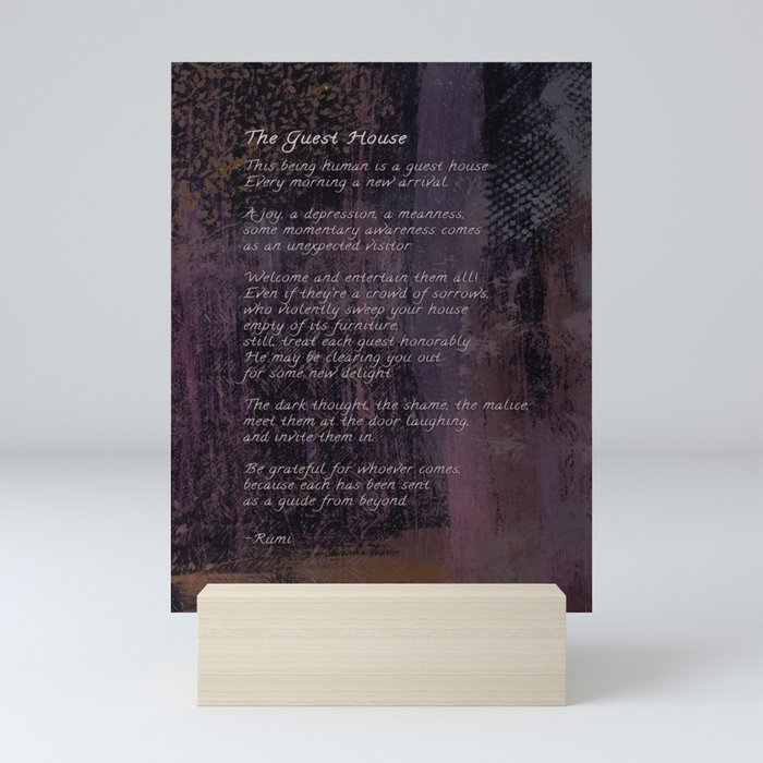 The Guest House by Rumi, Poetry Abstract Wall Art Mini Art Print