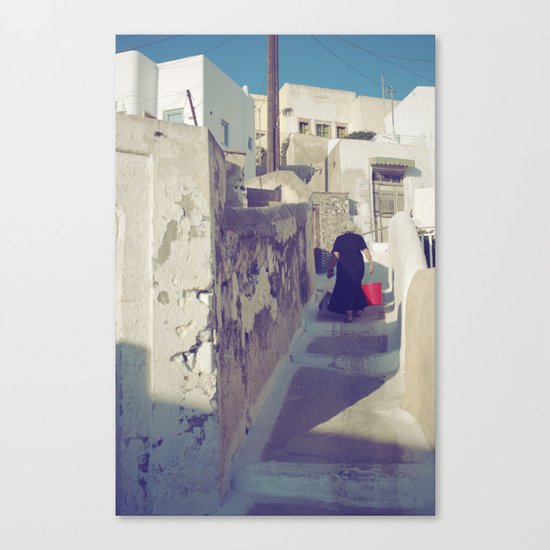 Streets of Santorini IV Canvas Print