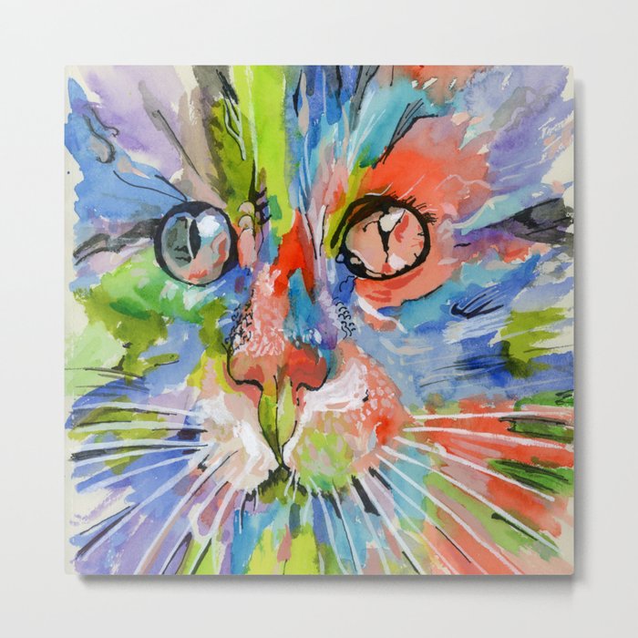 Colorful Cat Metal Print