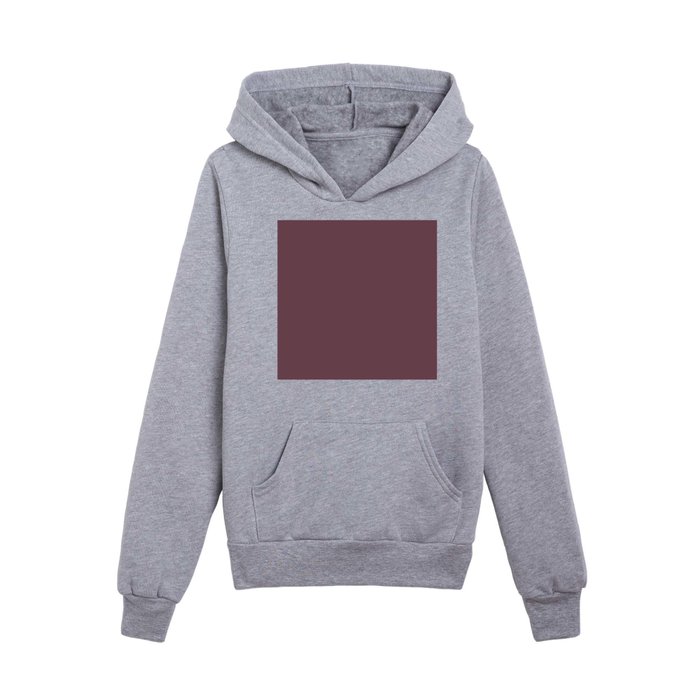 Dunn and Edwards 2019 Curated Colors Wine Stain (Dark Grape Purple) DEA145 Solid Color Kids Pullover Hoodie