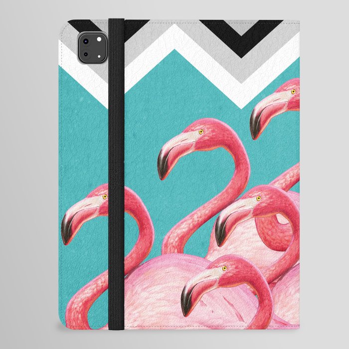 pink flamingo nature pattern iPad Folio Case