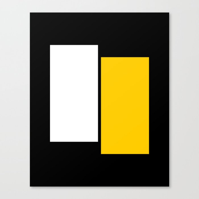 Minimal White and Yellow Rectangles Canvas Print