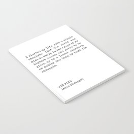 I started my life with a single absolute - Ayn Rand Quote - Literature - Typewriter Print Notebook