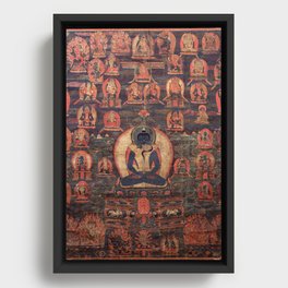 Buddhist Thangka Bodhisattva Samantabhadra Buddha Framed Canvas