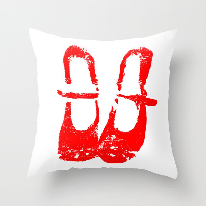 Red shoes Throw Pillow