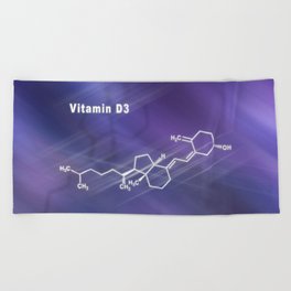 Vitamin D3, Structural chemical formula Beach Towel