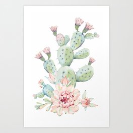 Cactus 3 White #society6 #buyart Art Print