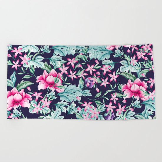 Floral Pattern 1 Beach Towel