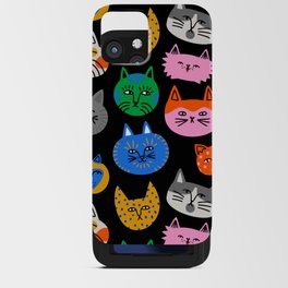 Funny colorful cat cartoon pattern iPhone Card Case